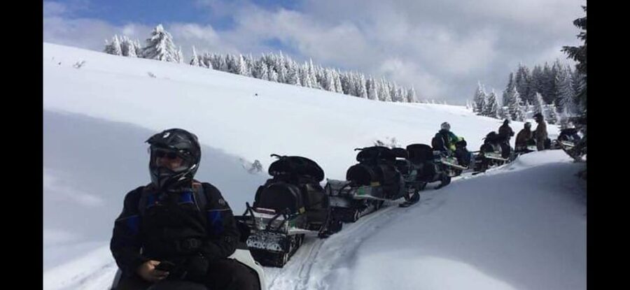 Bucharest: Carpathian Snowmobile / ATV Adventure Tour - The drive north and the café pause