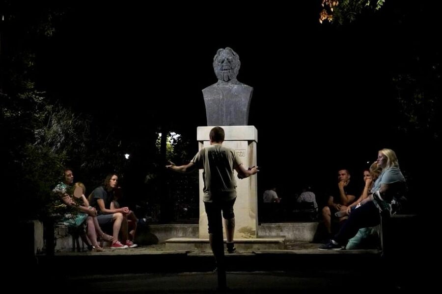 Bucharest: Ghost Stories & Romanian Mythology Walking Tour - Meeting beside the National Theatre