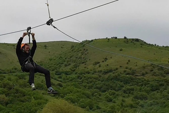 CLUJ ADVENTURE TOUR ! ZIP LINE and HIKE - Walking beneath Turda Gorge’s limestone walls
