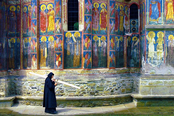 Day trip from Iasi to the UNESCO Painted Monasteries in Bucovina - Moldovita, where frescoes taught the Bible