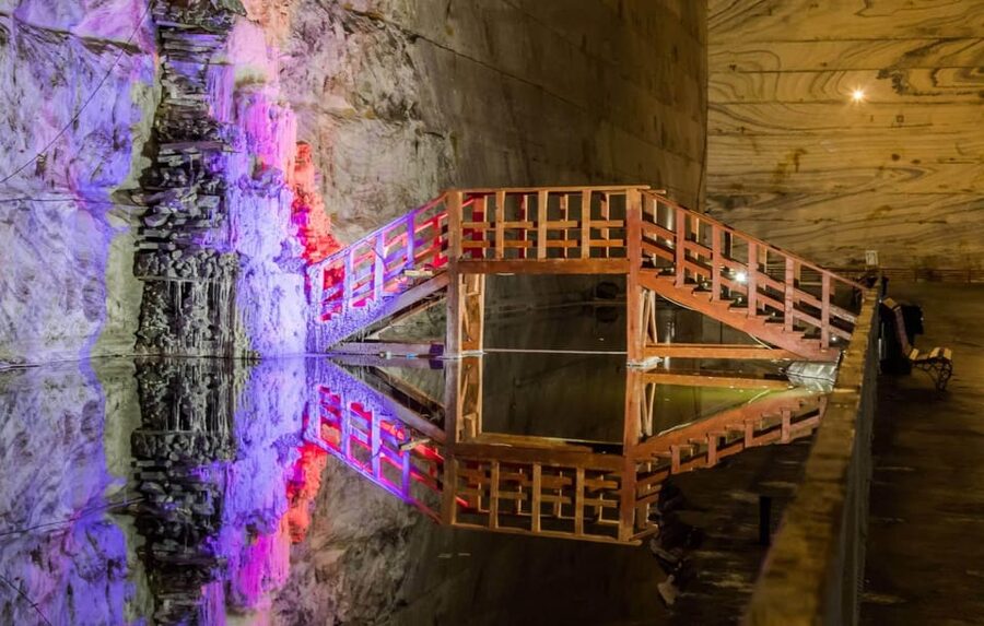 From Bucharest: Discovery at Europe's Largest Salt Mine - Riding the minibus 208 meters below ground