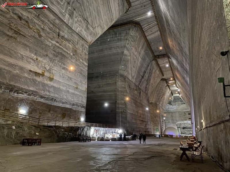 From Bucharest: Slănic Prahova Salt Mine Ticket and Transfer - Lake, waterfall, bridge, and photo stops