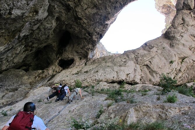 Private Hiking OR Climbing Experience in beaufitul gorges - The small fortified cave adds a human touch